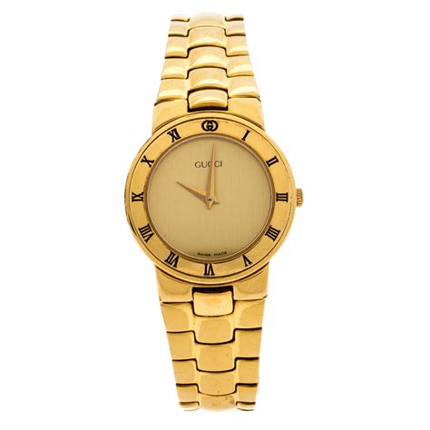 used gucci watch gold|Gucci gold watches ladies.